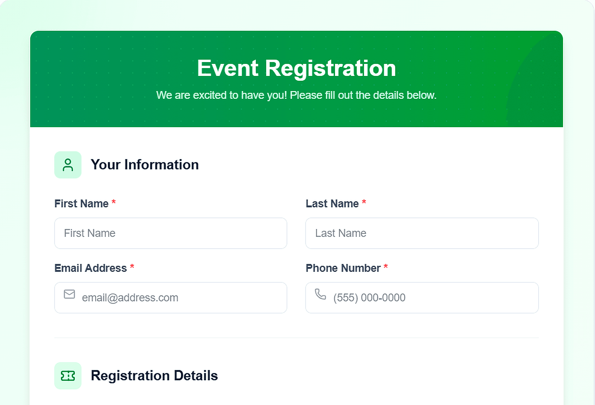 Event Registration Template