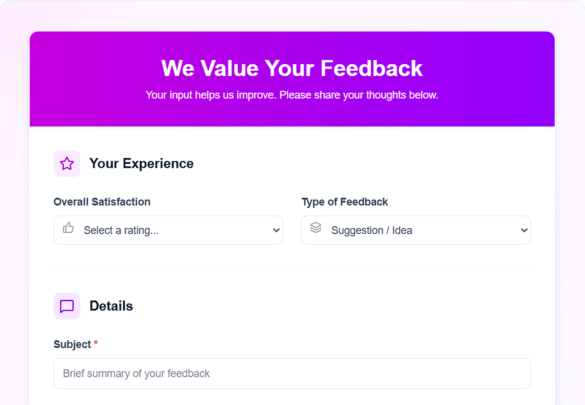 Feedback Form Template
