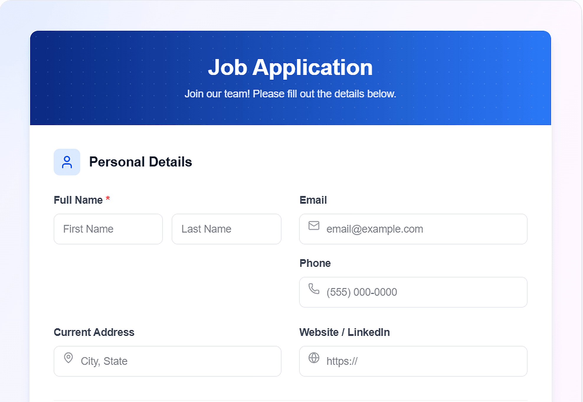 Job Application Template